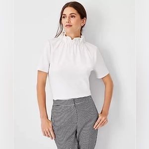 Ann Taylor ruffle crew neck top